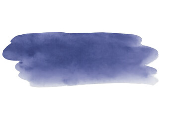 Poster - Dark blue watercolor splash spreading organically on transparent surface, enhancing graphic design with fluid artistic texture