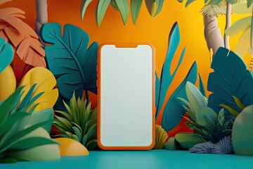 Fototapete - High Quality Visual of Plasticine Cartoon Smartphone