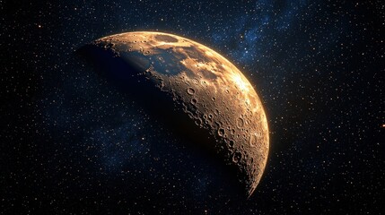 Wall Mural - Waxing gibbous moon, cosmic backdrop