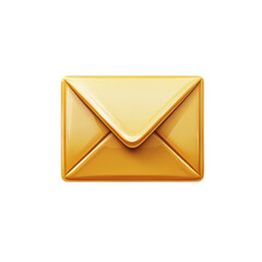 Poster - Golden message email icon digital communication newsletter direct on transparent background