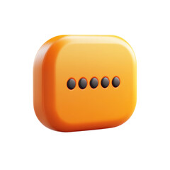 Poster - More Options Icon Vector 3D Illustration Orange Square Interface Dots Icon on transparent background