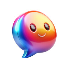 Poster - Playful emoji icon for messages apps notifications social media and chat on transparent background