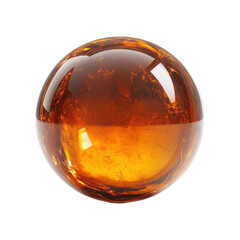 Poster - Golden Amber Sphere Ball Crystal Orb Mystical Gemstone Translucent Shiny on transparent background