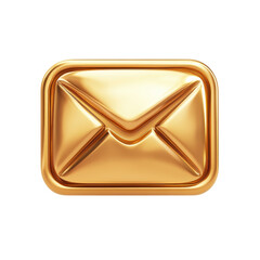Poster - Golden Email Symbol Metallic Envelope Notification Icon Communication on transparent background