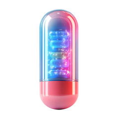 Leinwandbilder - Colorful Capsule Pills Inside with Lighting Health Beauty Vitamins on transparent background