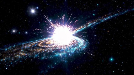 Wall Mural - a galaxy with a spiral galaxy in the middle and stars in the background