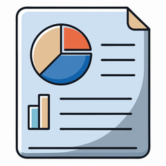Poster - Business report document with pie chart and bar graph