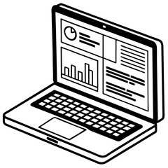 Poster - Laptop computer screen displaying data charts and graphs