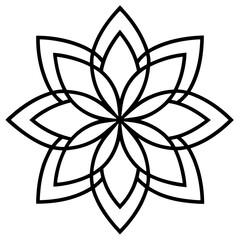 Poster - Geometric floral mandala design element black and white