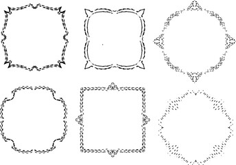 Leinwandbilder - six black and white vintage luxury ornament frame designs
