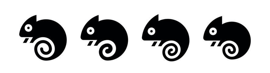 Poster - Set of Chameleon logo. Icon design. Template elements
