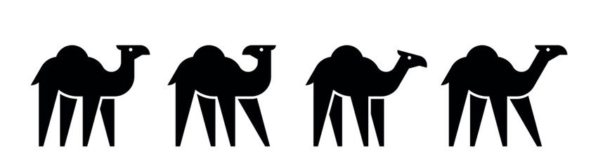 Poster - Set of Camel logo. Icon design. Template elements
