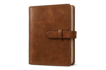 Poster - Closed brown leather notebook with strap isolated on transparent background, perfect for business, writing, or personal use