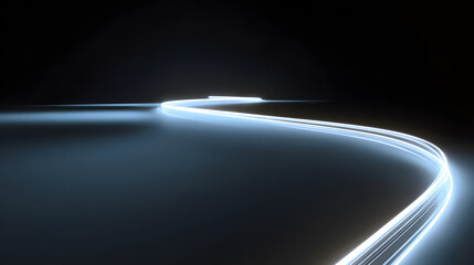 Poster - Abstract Glowing Line Path Minimalist Futuristic Technology Design