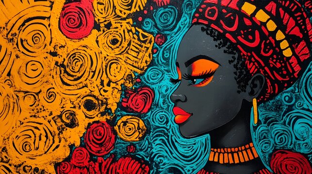 Vibrant african print, black history month.