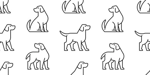 Poster - Seamless pattern with Dog logo. isolated on white background
