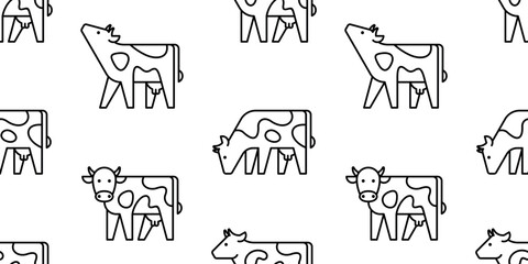Poster - Seamless pattern with Cow logo. isolated on white background
