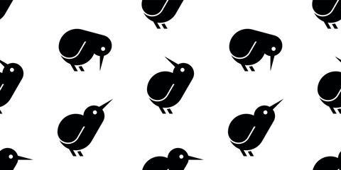 Poster - Seamless pattern with Kiwi bird logo. isolated on white background
