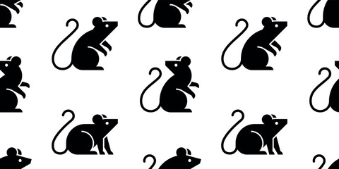 Poster - Seamless pattern with Rat logo. isolated on white background
