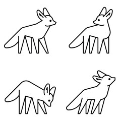 Poster - Set of Fennec Fox logo. Icon design. Template elements
