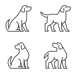 Poster - Set of Dog logo. Icon design. Template elements
