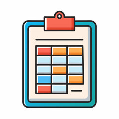 Poster - Project planning clipboard with gantt chart vector illustration for business and management