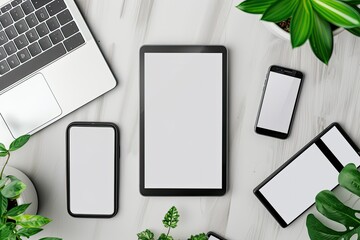 Poster - High Resolution Image of Top View of Devices and Branding