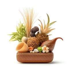 Poster - Decorative Arrangement of Natural Elements in a Unique Composition Featuring Various Textures and Shapes Suitable for Home Decor and Design Inspiration