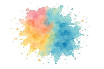 Poster - Abstract colorful watercolor splash with a transparent background, ideal for adding a vibrant touch to designs