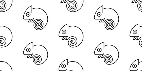 Poster - Seamless pattern with Chameleon logo. isolated on white background
