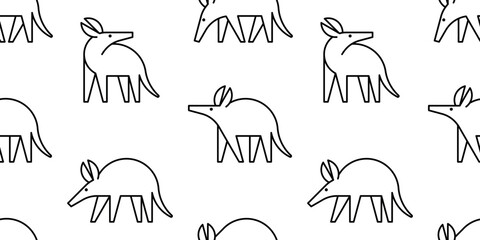Poster - Seamless pattern with Aardvark logo. isolated on white background
