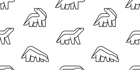 Poster - Seamless pattern with Honey Badger logo. isolated on white background
