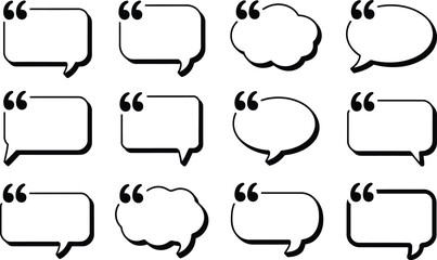 Poster - Collection of minimalist speech bubbles in various shapes for quotes and text inclusion