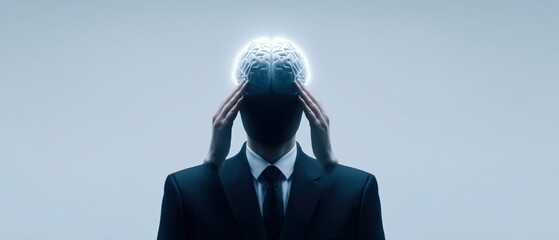 Poster - Innovative mind control techniques corporate environment conceptual art futuristic setting abstract perspective
