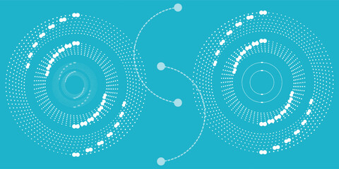 Wall Mural - Connections with points, lines, and people icons. Vector technology background.