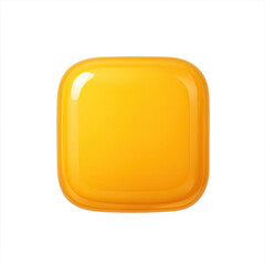 Poster - Glossy Orange Square Button on Dark Background