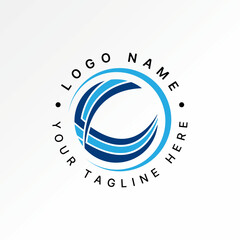 Poster - Logo design graphic concept creative premium vector stock image top sell initial C font cutting swoosh circle monogram pattern to art consulting firm