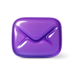Poster - Glossy Purple 3D Envelope Icon on Dark Background