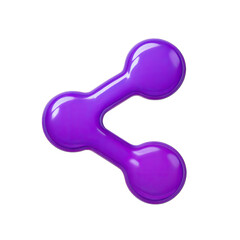 Poster - Glossy Purple 3D Share Icon on Gray Background