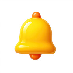 Poster - Glossy Yellow 3D Bell Icon on Dark Background
