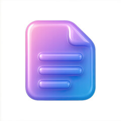 Poster - Glowing Neon Document Icon on Dark Background