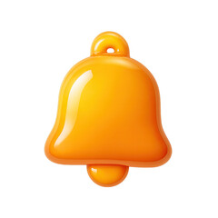 Poster - Glowing Orange 3D Bell Icon on Transparent Background