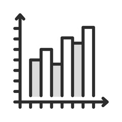 Poster - Bar Chart Outline Icon. Vector illustration in modern solid style of data visualization for business analysis. Perfect for finance, marketing, or report design.