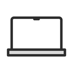 Poster - Laptop Outline Icon. Vector illustration in modern solid style of portable computer device. Perfect for technology, business, or education design.