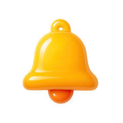Poster - Yellow Glowing 3D Bell Icon on Transparent Background