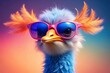 © Animal Photo - Cool Ostrich with Sunglasses Fun Digital Art