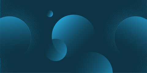 Poster - 3d circle Banner background design | Creative modern futuristic background | Elegant template for decoration, flyer, futuristic, web, business, technology, education with blue color