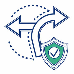 Poster - blue arrow icon