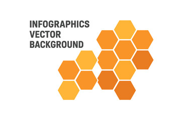 Poster - The background features hexagons and a honeycomb structure in a vector infographic style