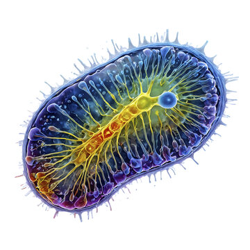 Detailed scientific visualization shows a complex organic structure featuring intricate, colorful details against a clean white background.